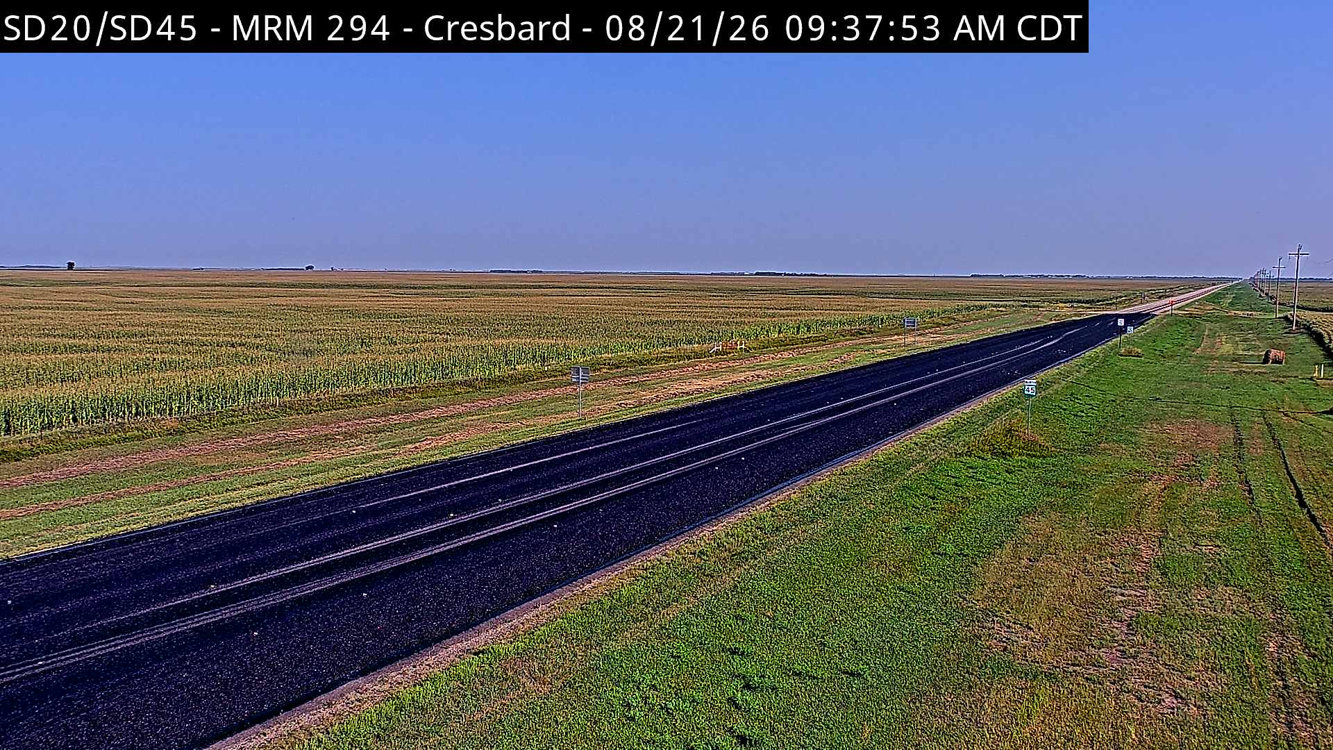 Webcam view of Cresbard, South Dakota on SD-20