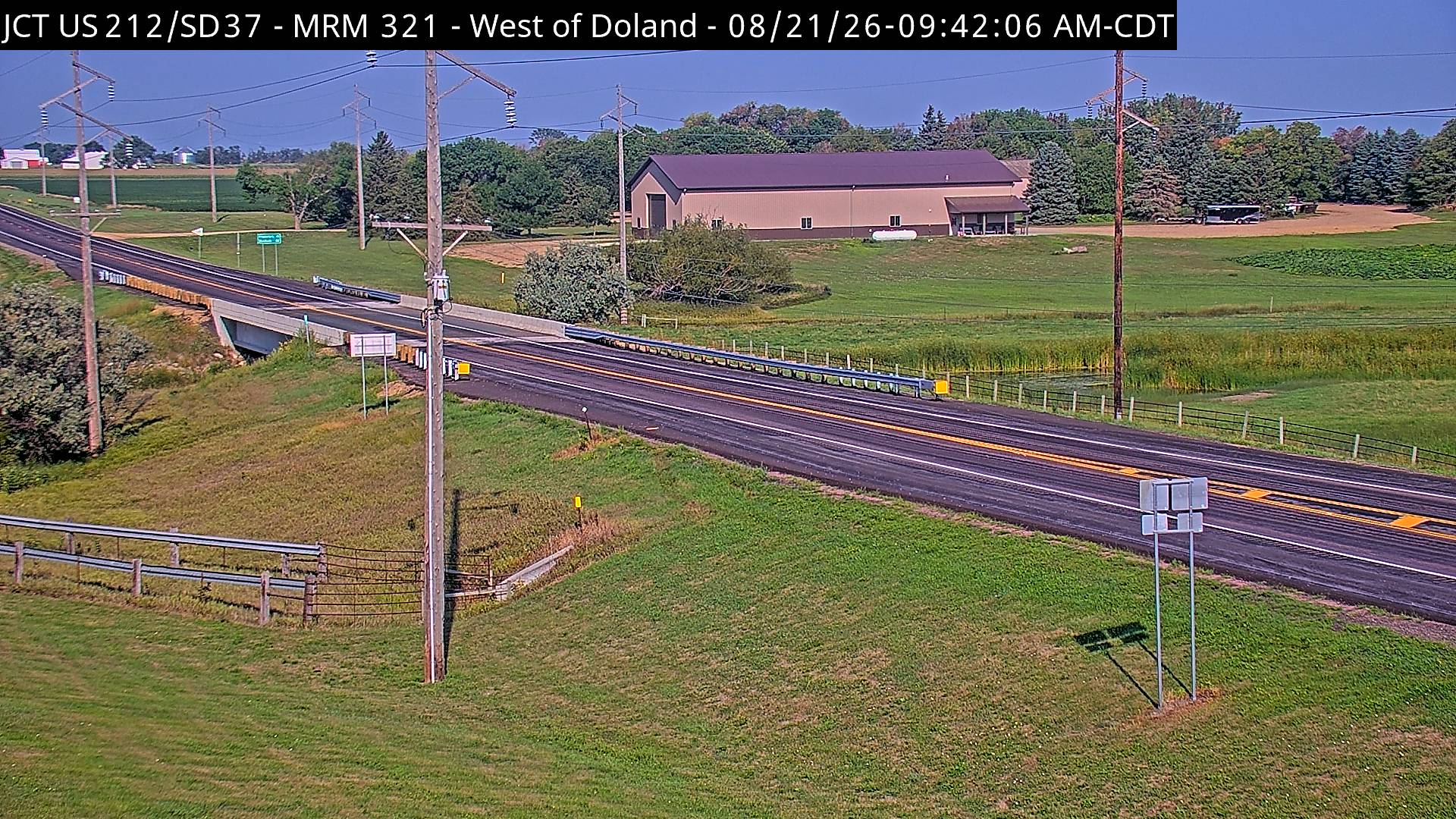 Webcam view of Doland, South Dakota on US-18