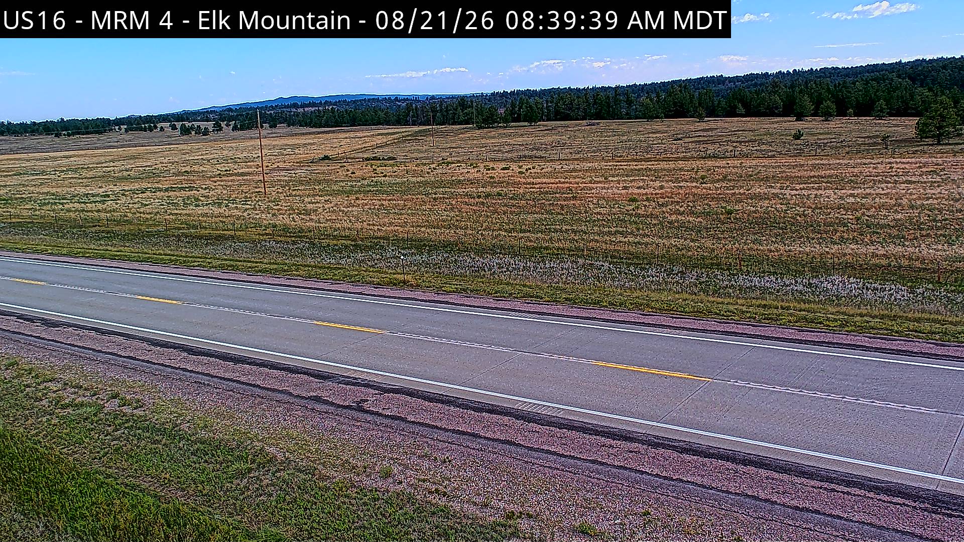Webcam view of US-16 near Wyoming Border
