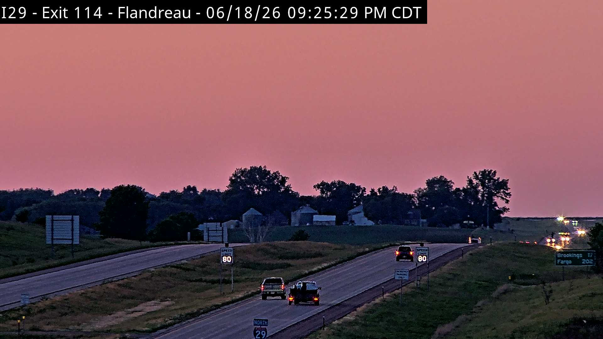Flandreau Exit 114 — Camera Looking North