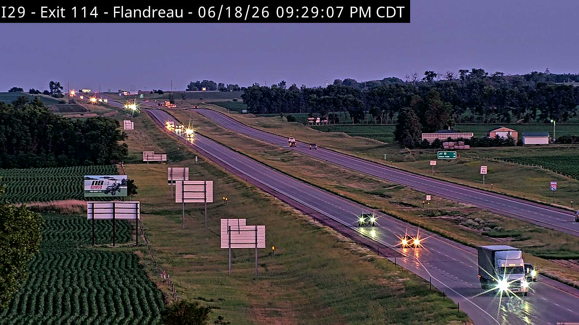 Flandreau Exit 114 — Camera Looking South