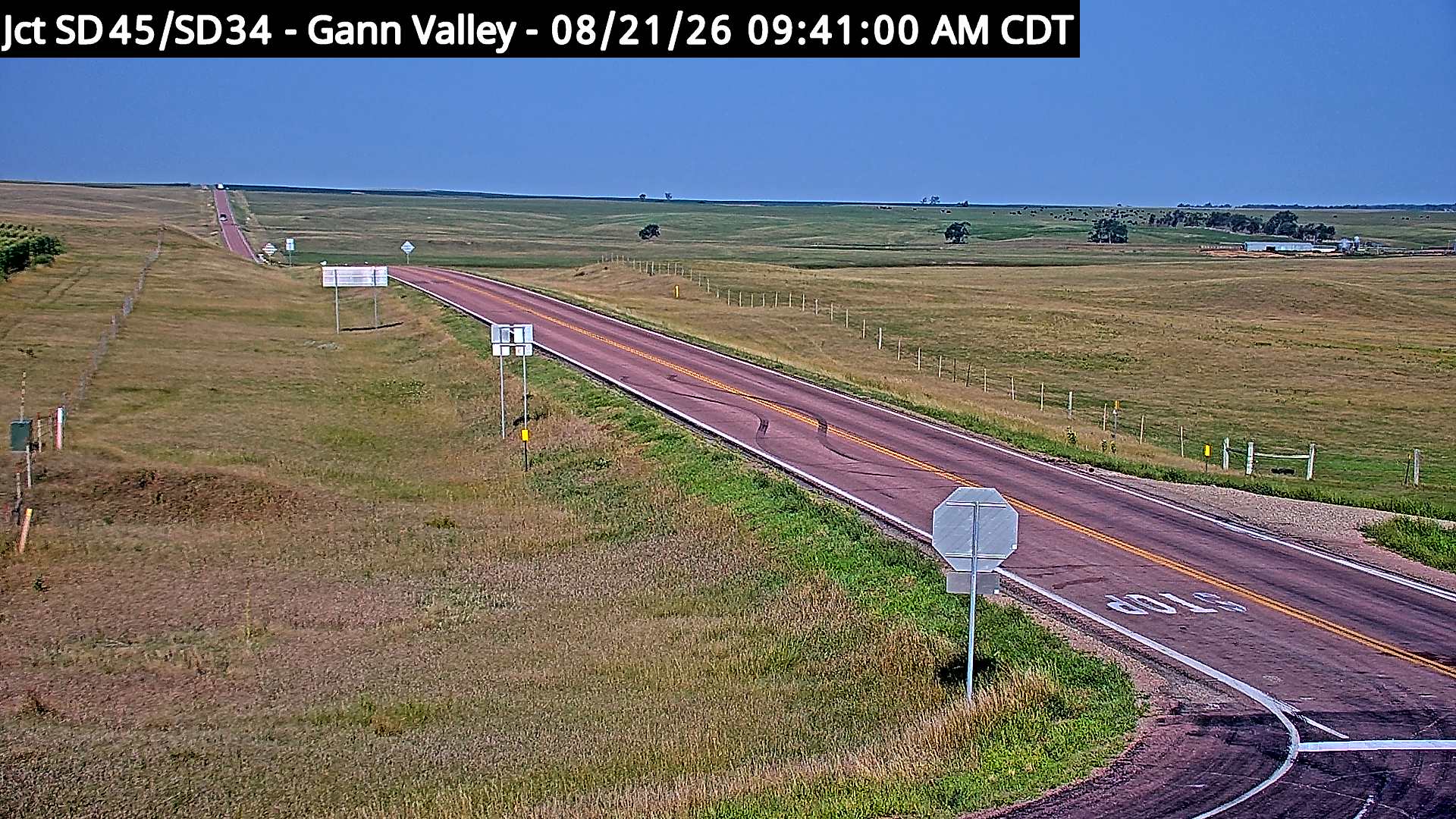 Webcam view of Gann Valley, South Dakota on SD-34