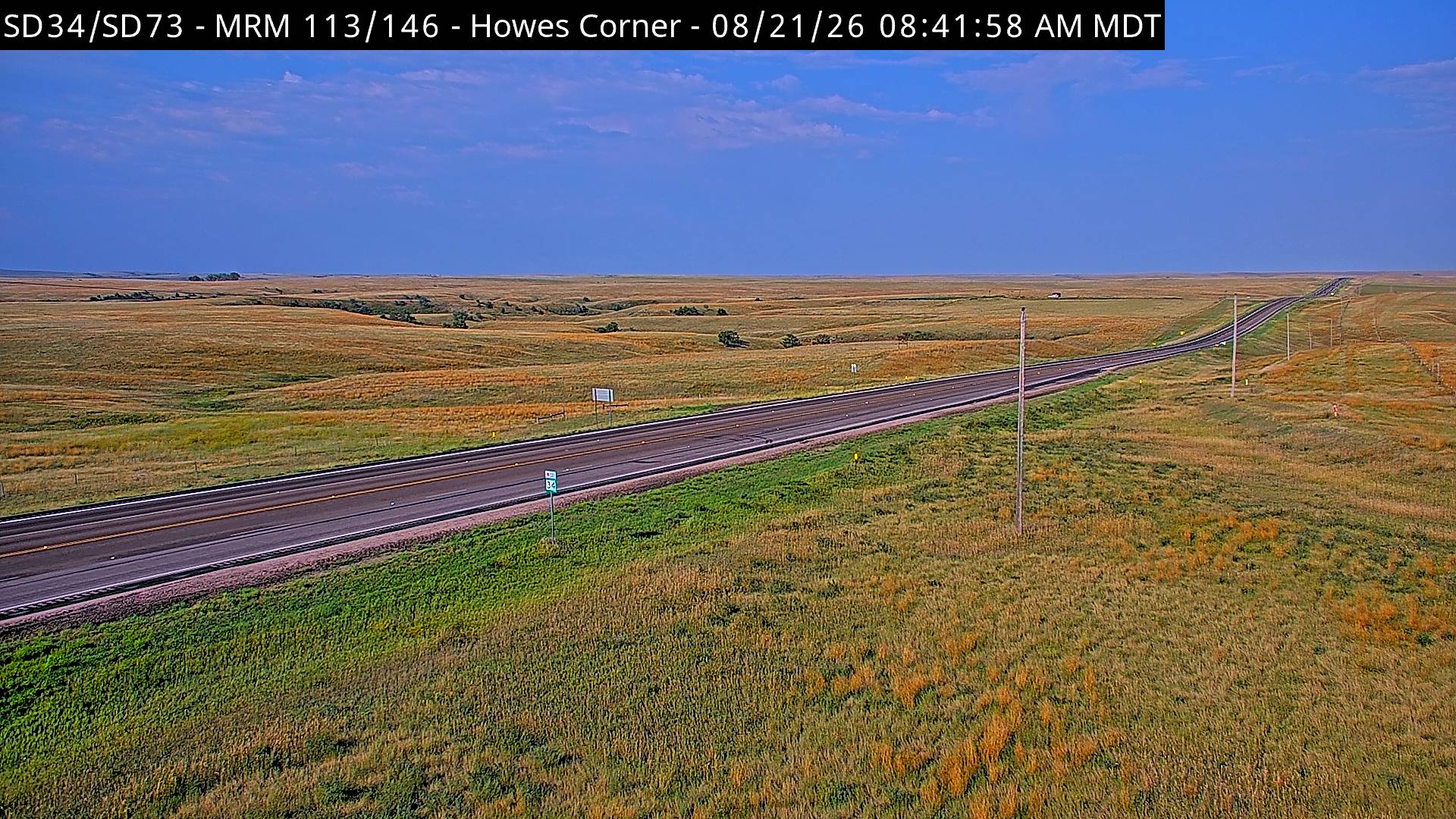 Webcam view of Howes Corner, South Dakota on SD-34