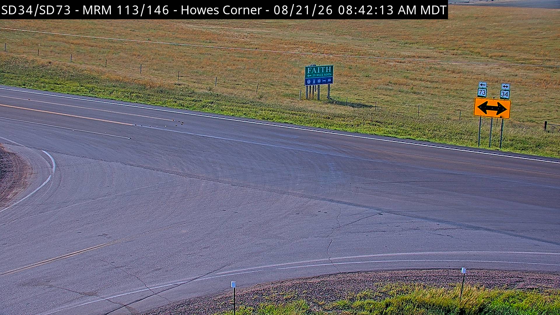 Webcam view of Howes Corner, South Dakota on SD-34