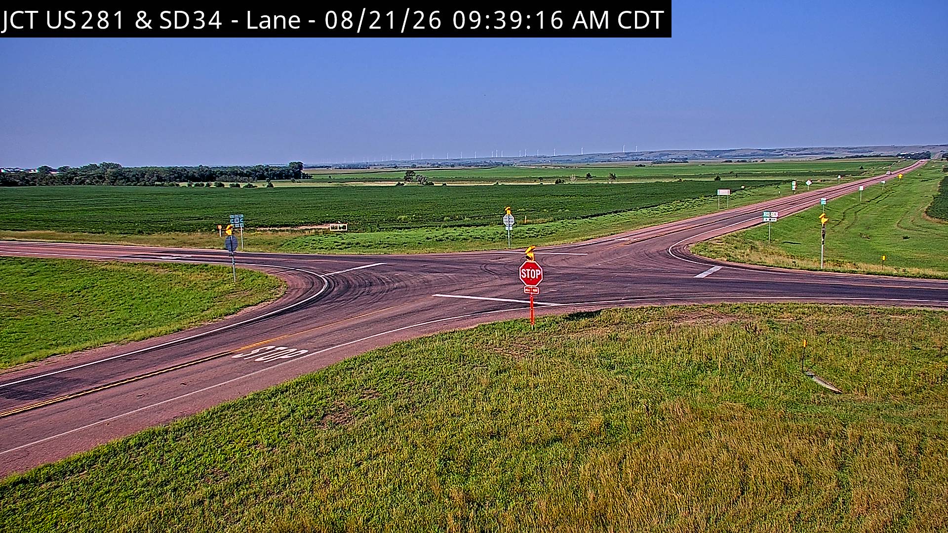 Webcam view of Lane, South Dakota on SD-34