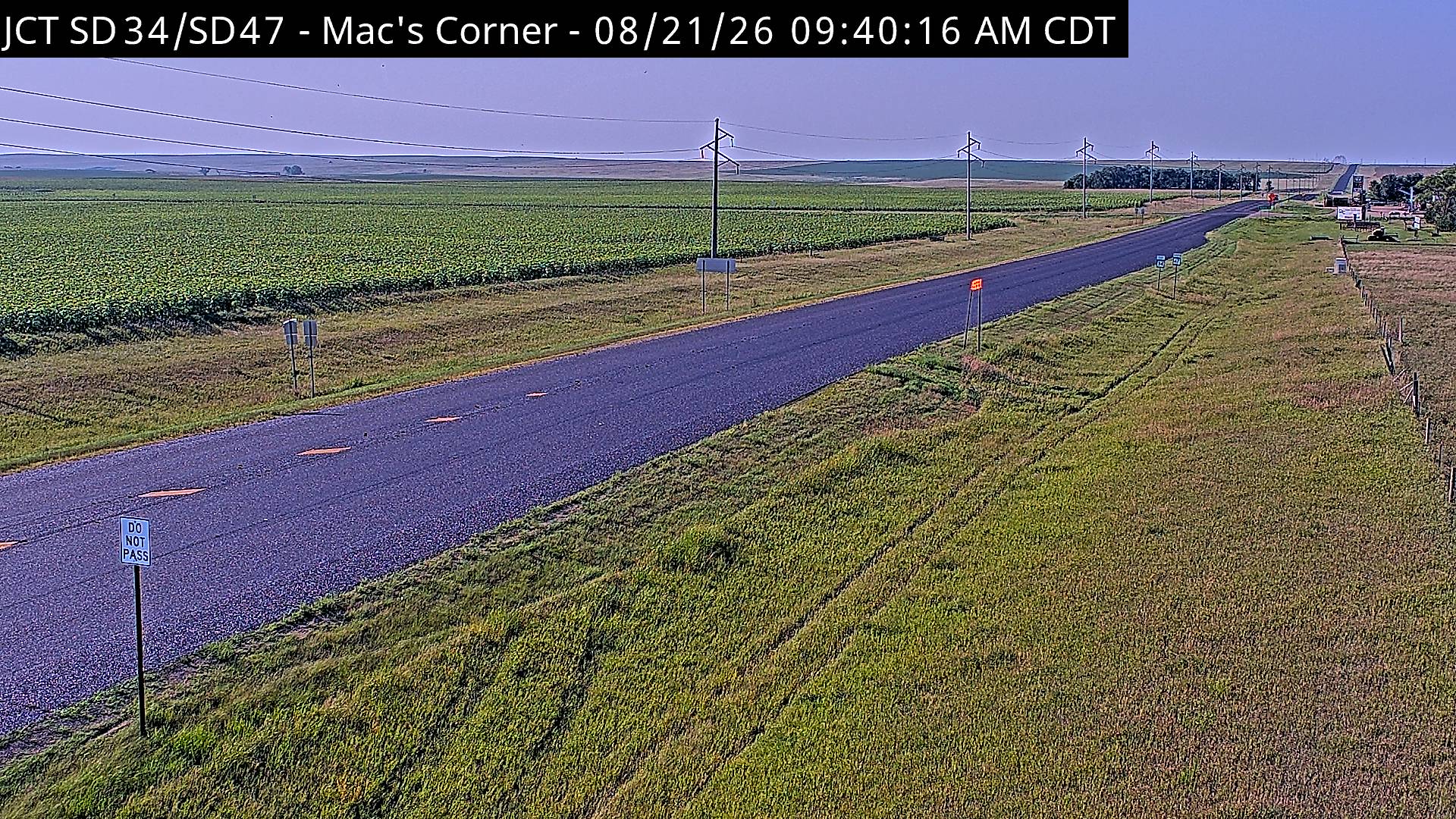Webcam view of Mac's Corner, South Dakota on SD-34