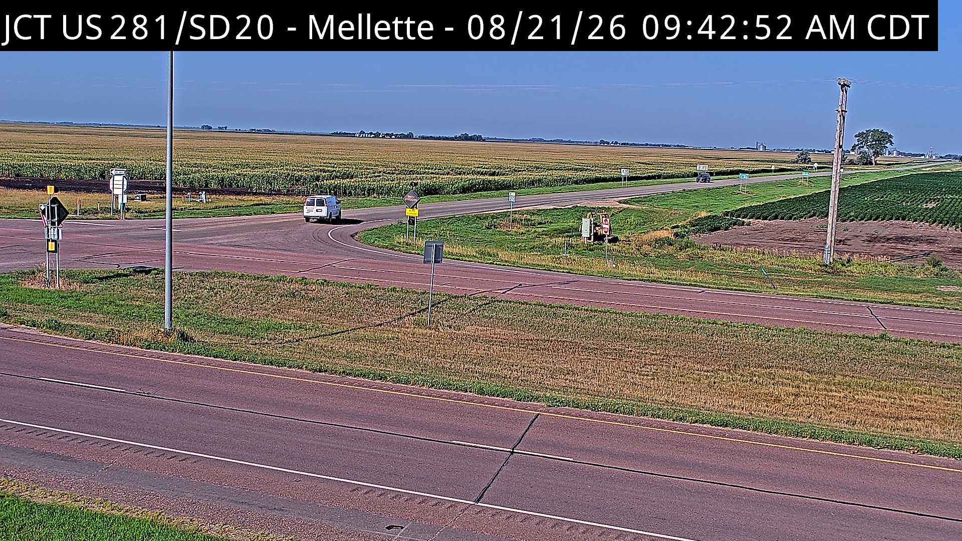 Webcam view of Mellette, South Dakota on US-281