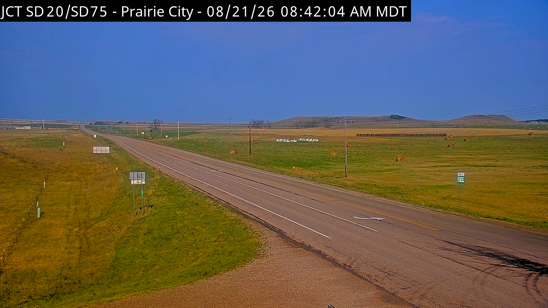 Webcam view of Prairie City, South Dakota on SD-20