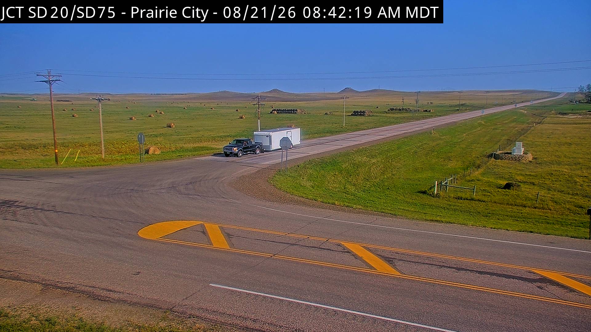 Webcam view of Prairie City, South Dakota on SD-20