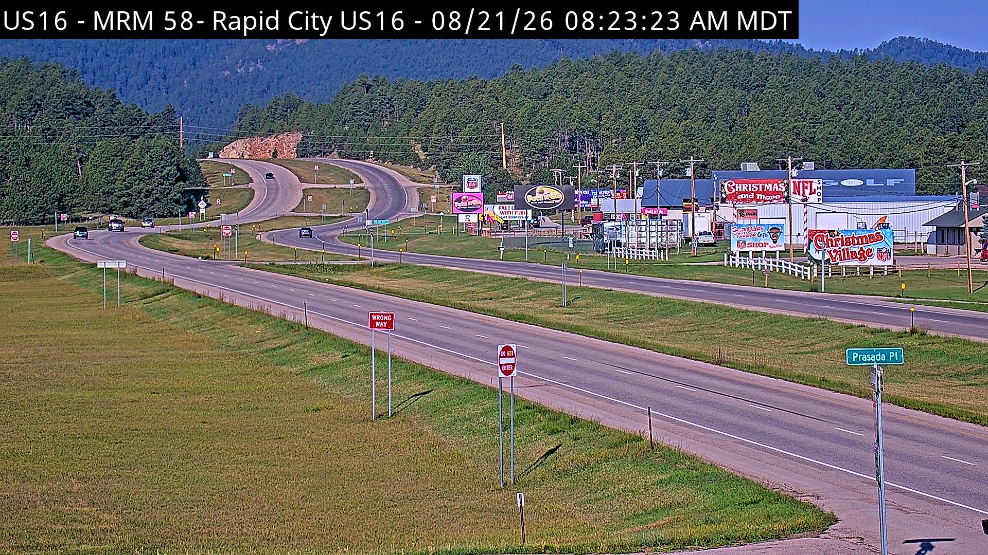 Webcam view of US-16 West of Rapid City SD