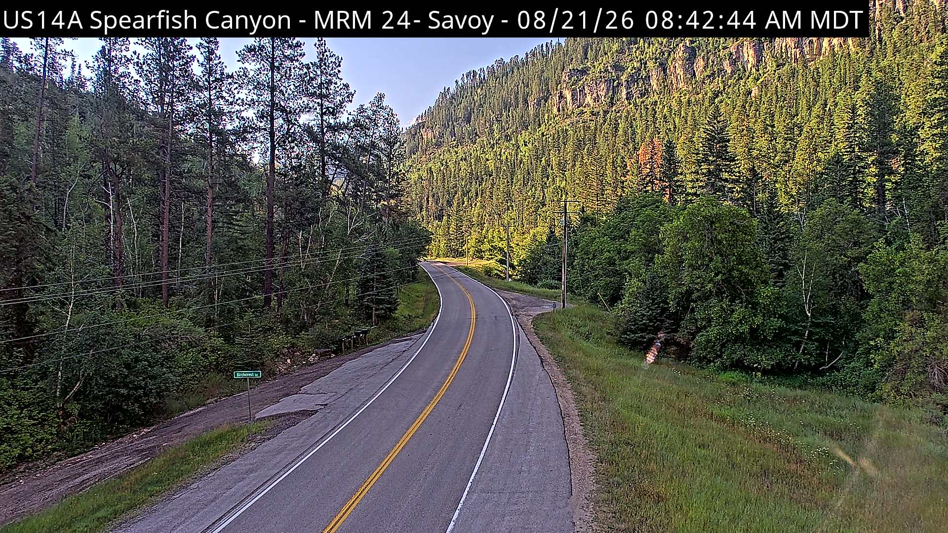 Webcam view of US-385 in Spearfish Canyon near Savoy
