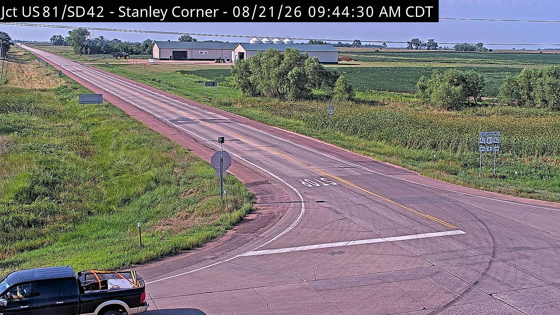 Webcam view of Stanley Corner, South Dakota on US-18