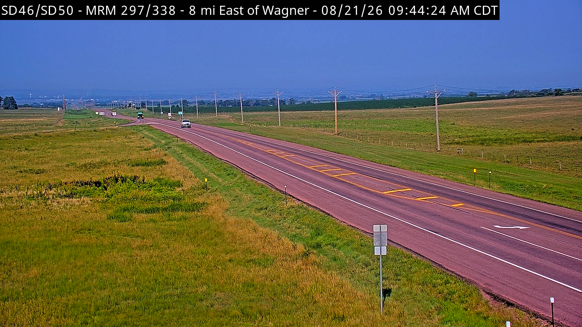 Webcam view of Wagner, South Dakota on SD-46