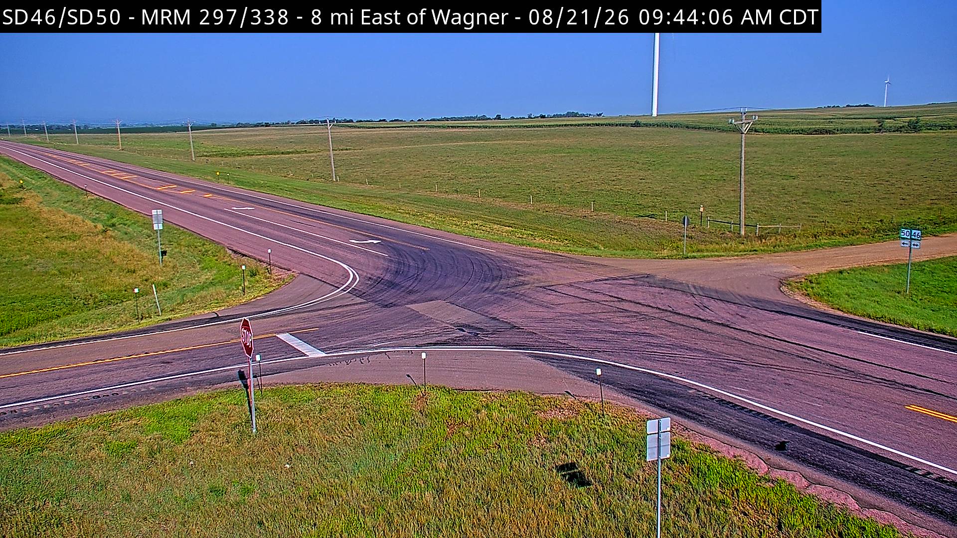Webcam view of Wagner, South Dakota on SD-46