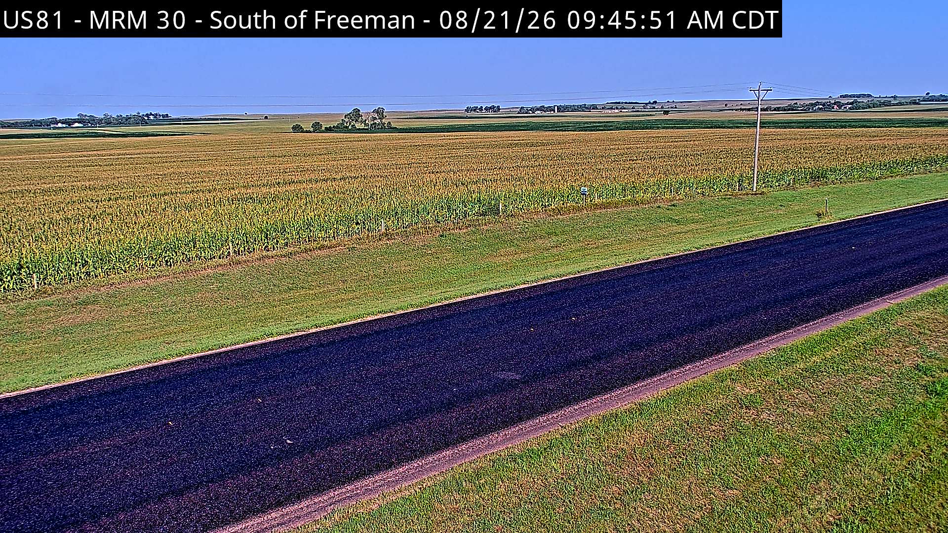 Webcam view of Freeman, South Dakota on US-18
