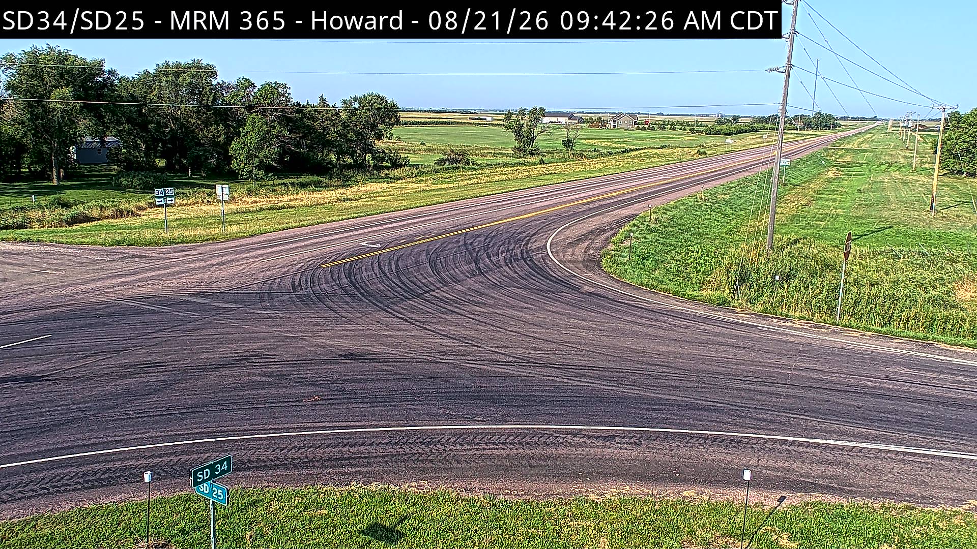 Webcam view of Howard, South Dakota on SD-34
