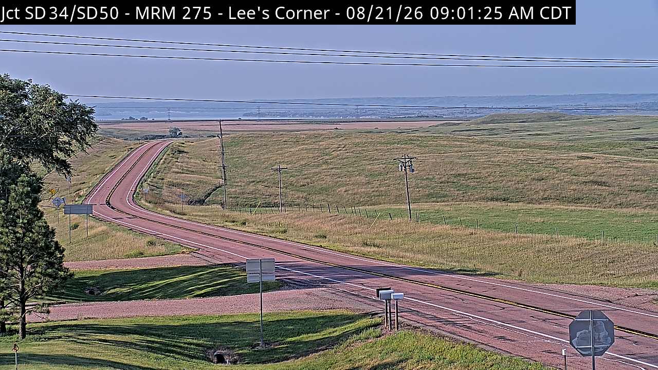 Webcam view of Lee's Corner, South Dakota on SD-34