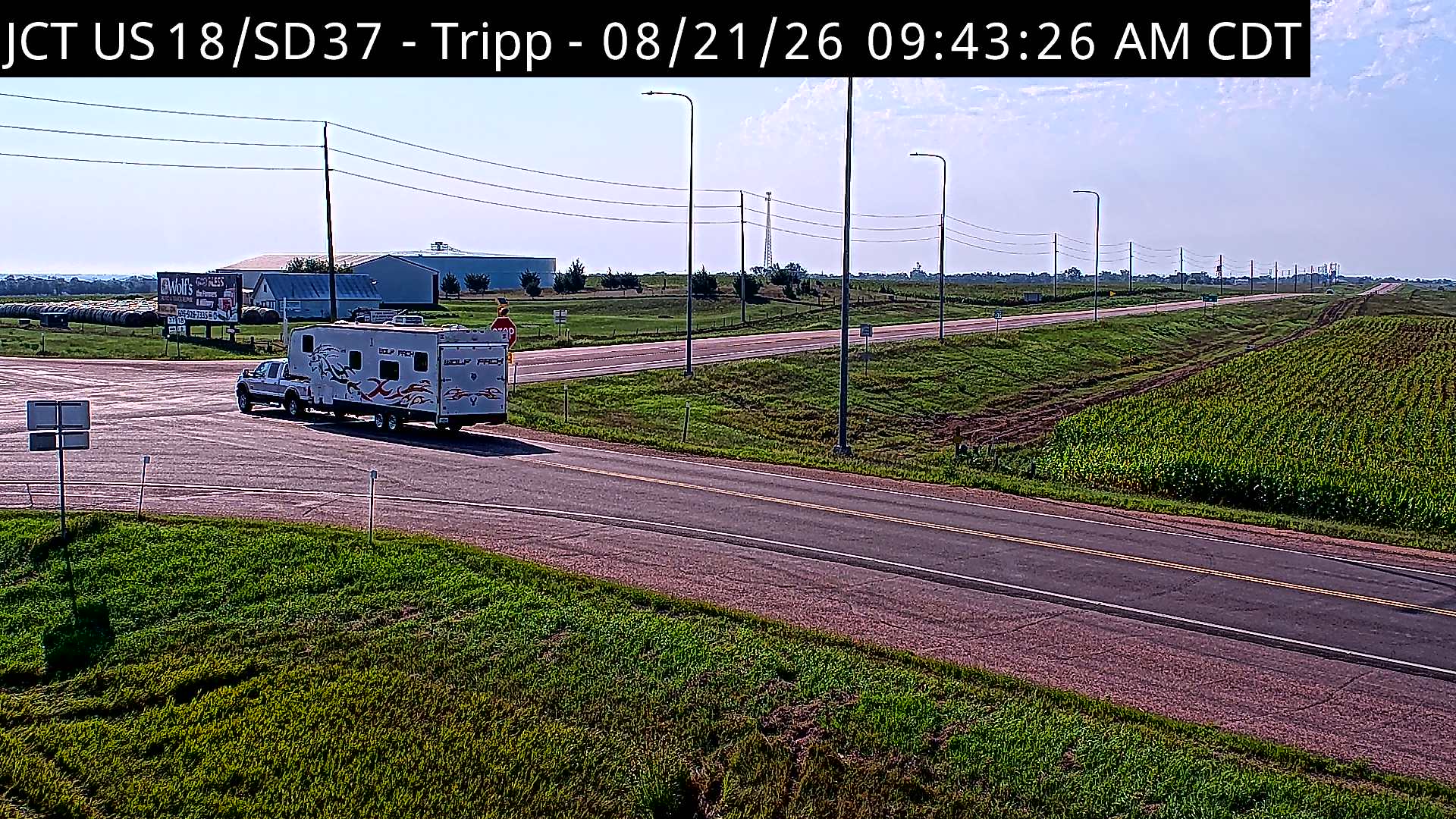 Webcam view of Tripp, South Dakota on US-18